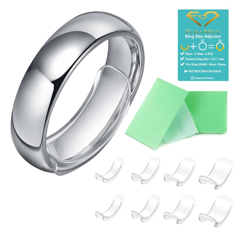 Feramox Invisible Ring Size Adjuster for Loose Rings Ring Adjuster Fit Wide Rings with Jewelry Polishing Cloth - Image 1